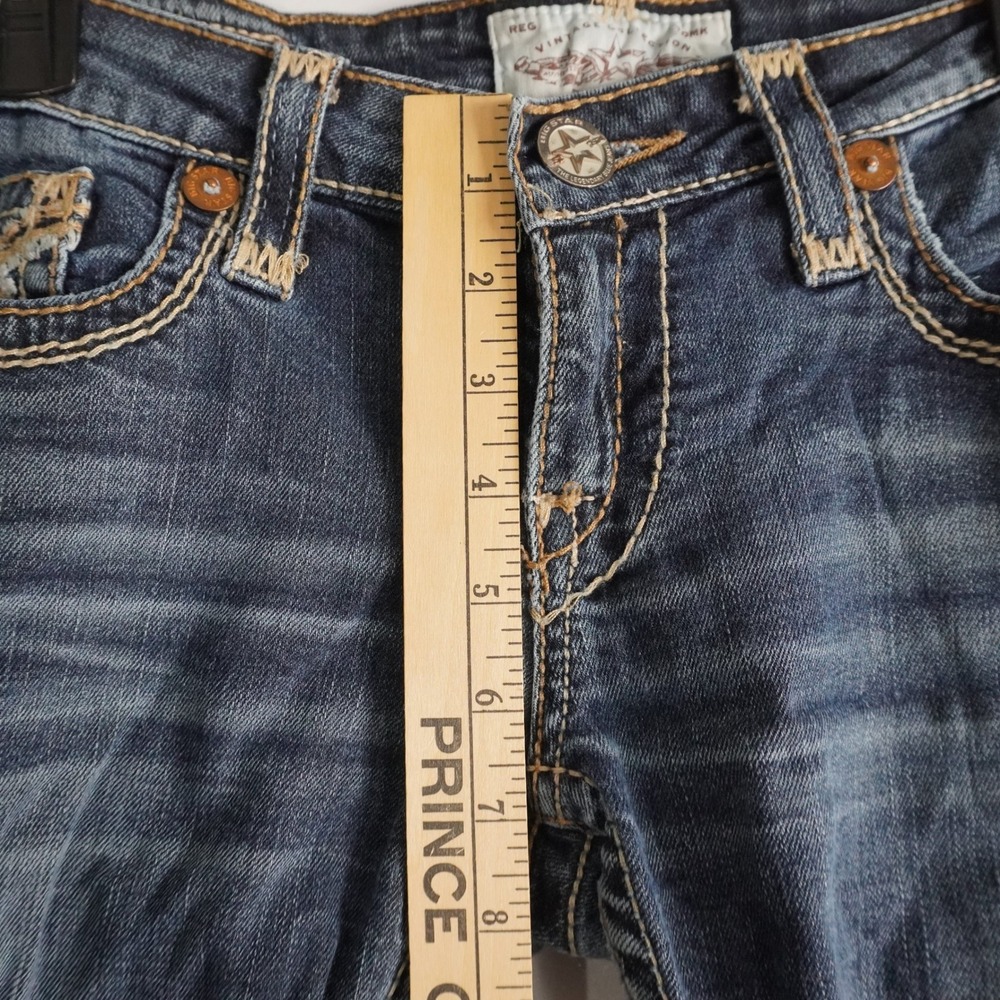 Y2K Big Star Sweet Skinny Jeans 28L Medium Wash Embroidered Low Rise Western Vtg - Picture 4 of 12
